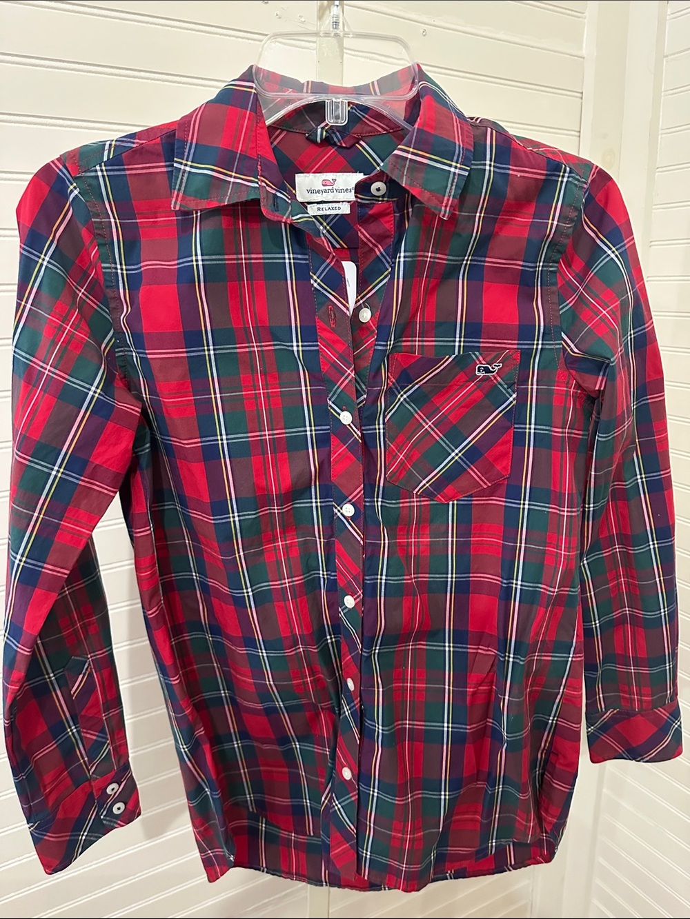 Vineyard Vines women’s Red Plaid Button-Up Shirt 00